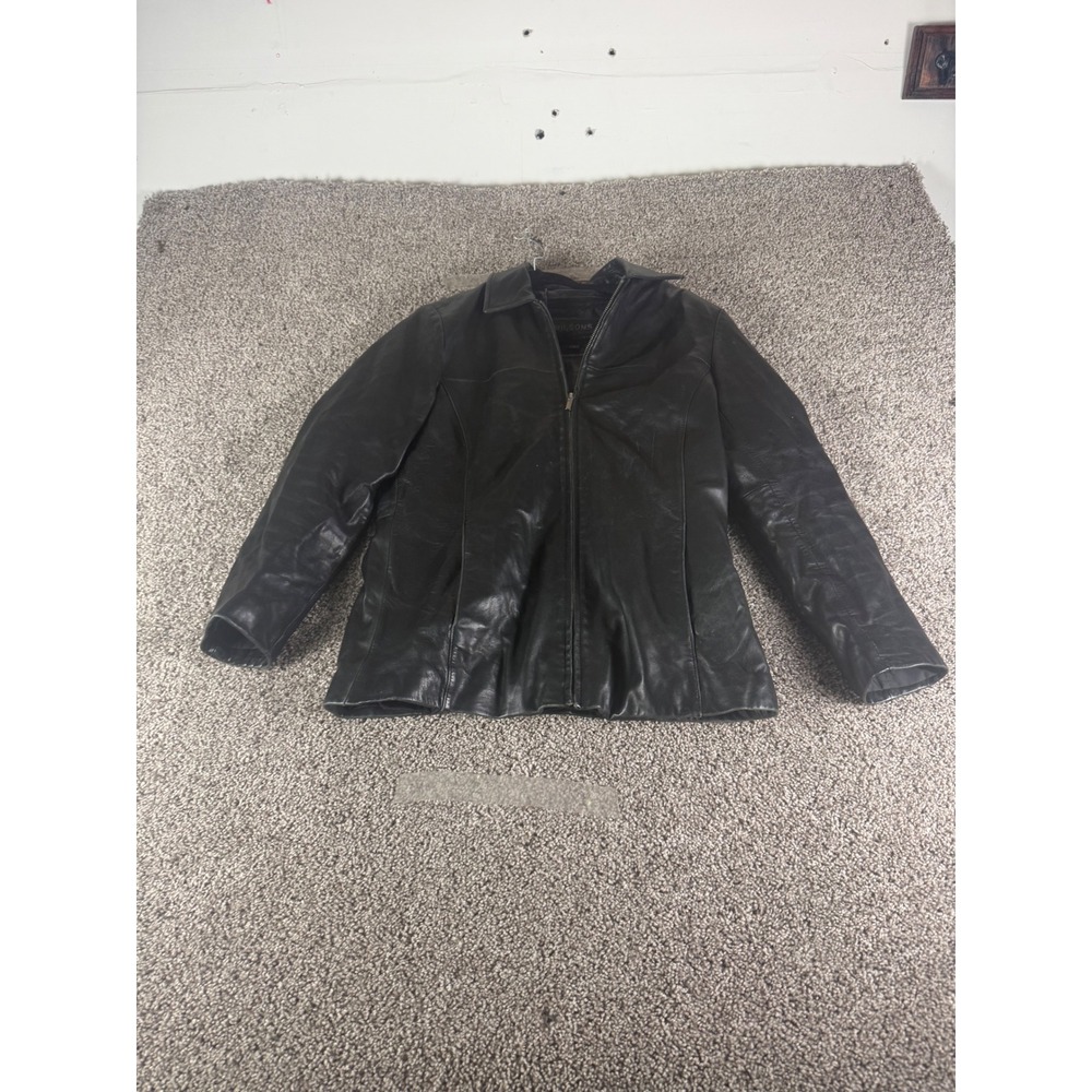 Wilsons‎ Leather Pelle Studio Black Leather Jacket Thinsulate Insulated Small